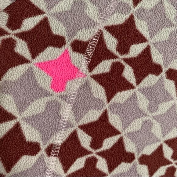 Columbia Geometric Quarter Zip Fleece Sweatshirt Purple Pink Cold Weather Medium - Picture 8 of 9